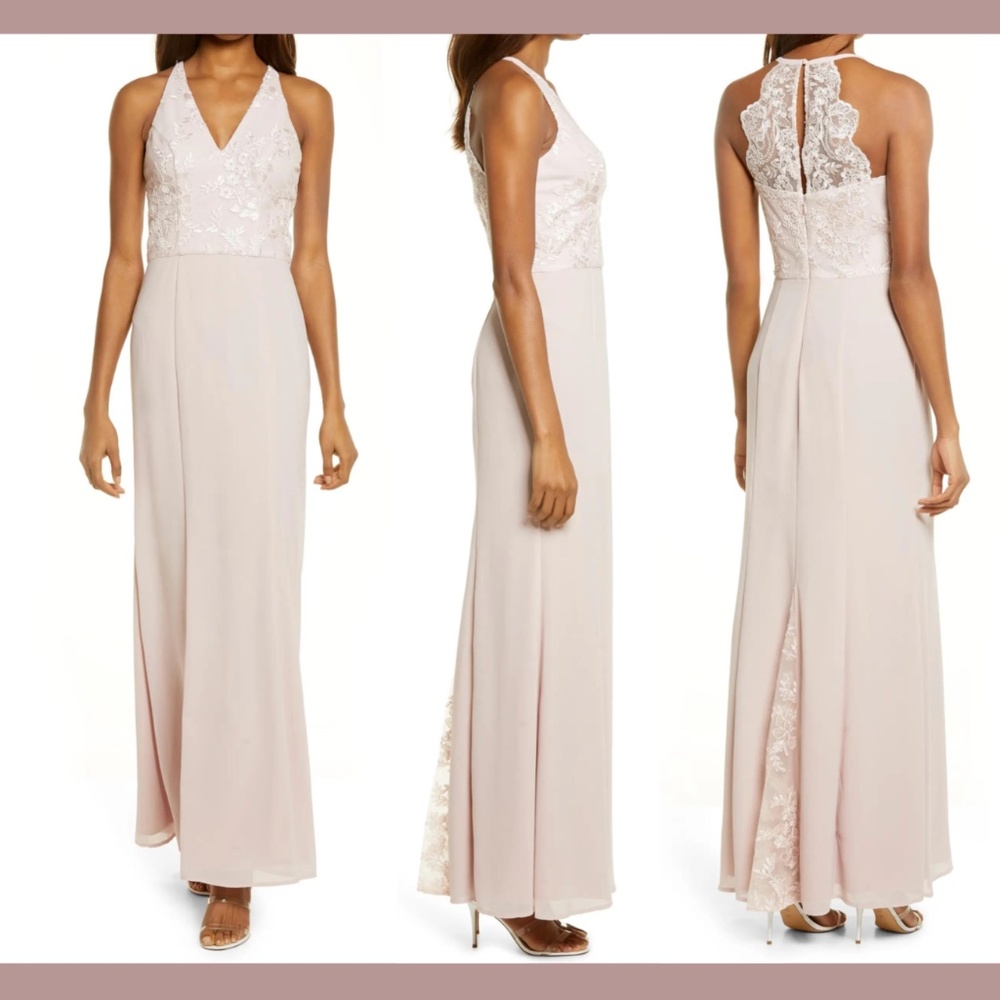NWT $150 CHI CHI‎ LONDON [ 6 ] Sleeveless Lace Bridesmaid Dress In Blush